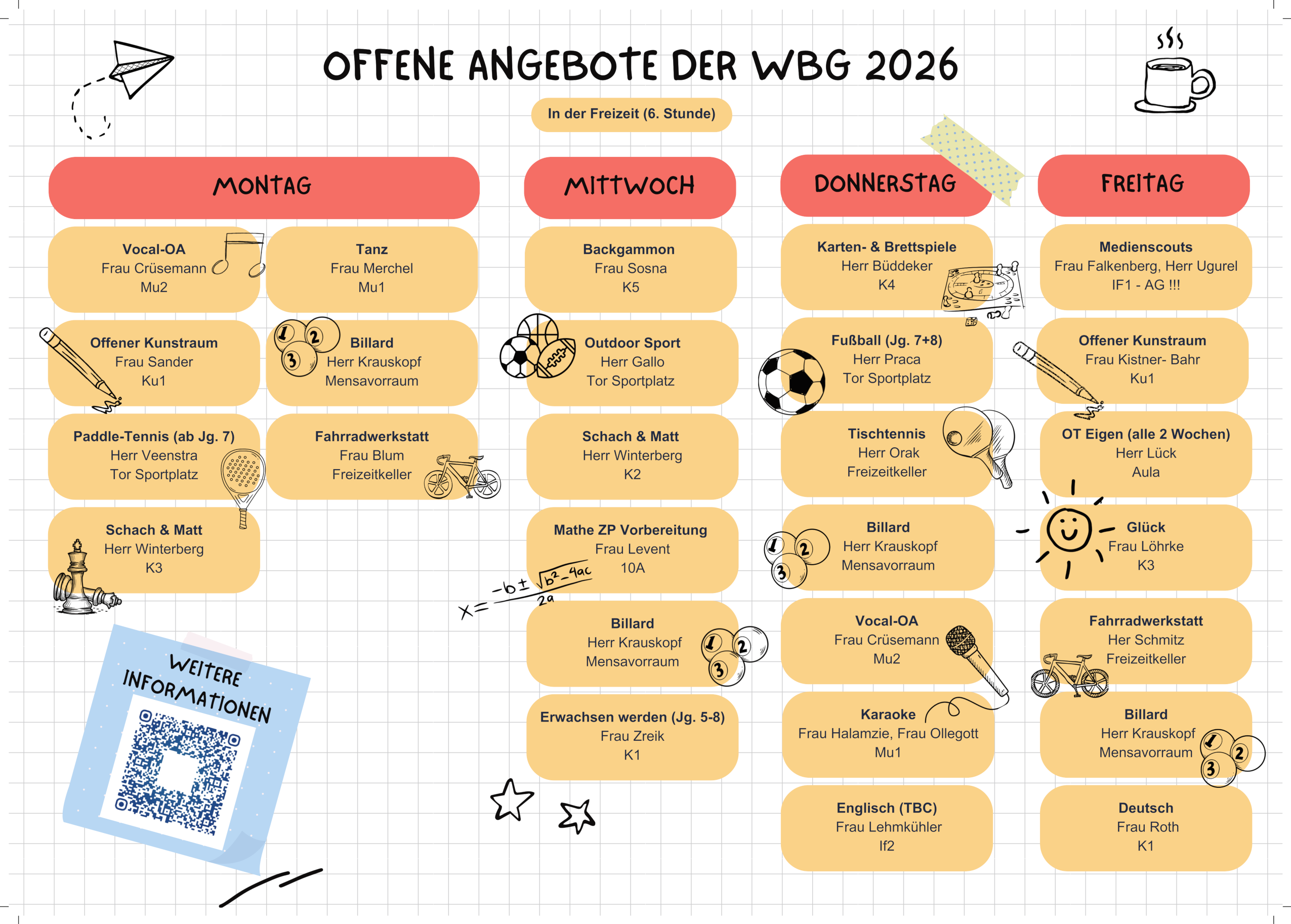 AGen und offene Angebote im 2. Halbjahr